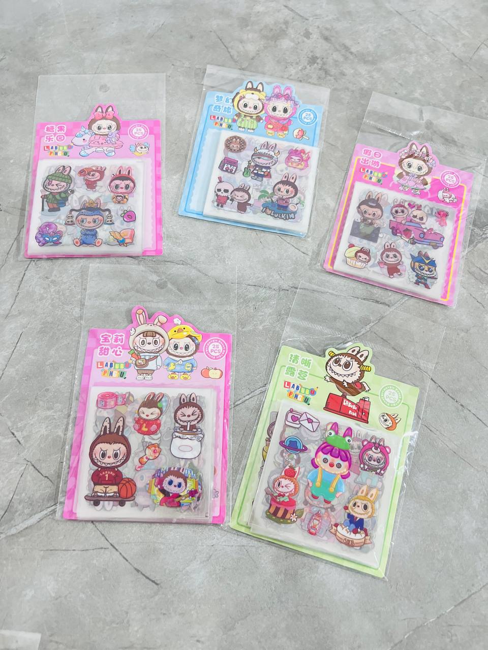 ست ۲۵ عددی استیکر شفاف