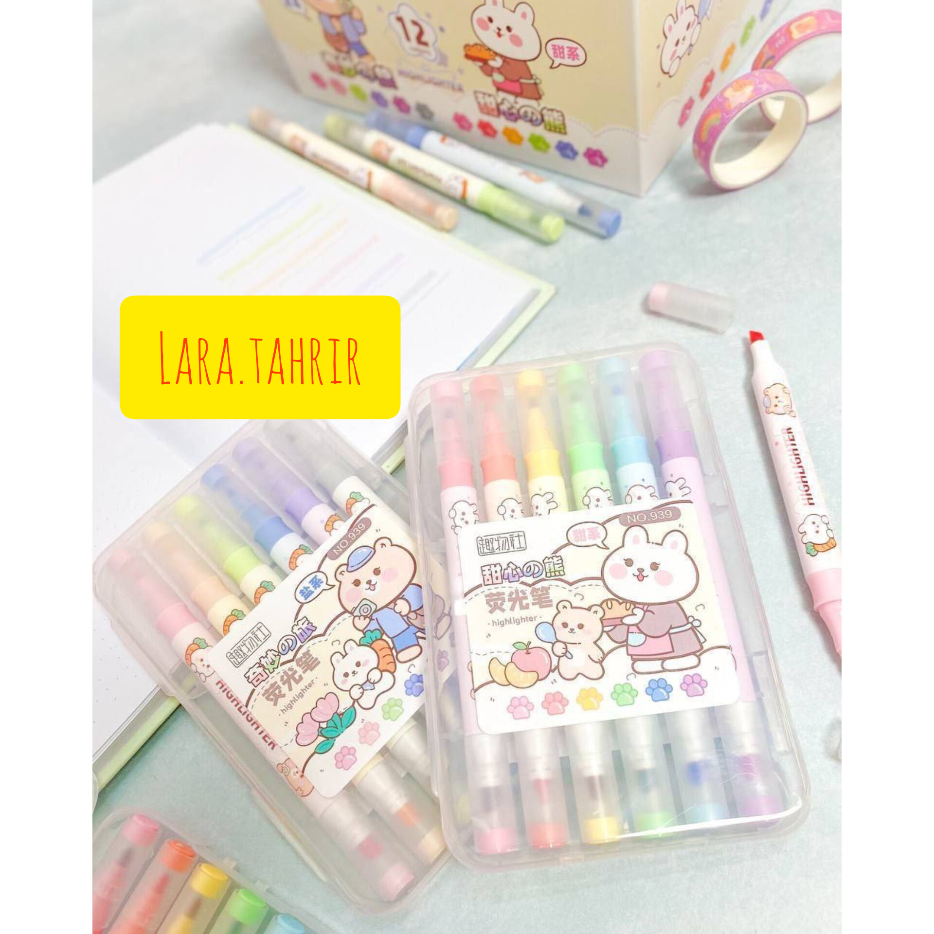 ست ۶ عددی هایلایتر دو سر خرس و خرگوش