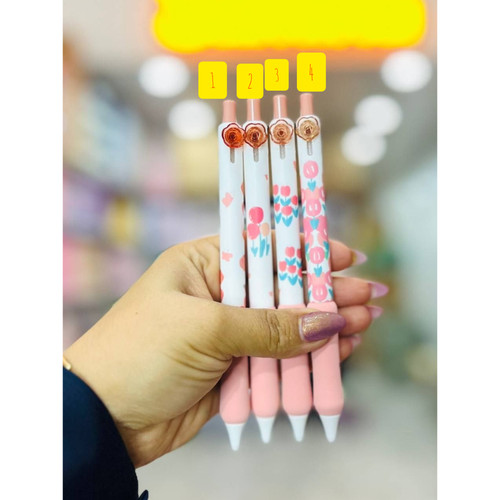 خودکار گریپ دار گل گلبهی موکا